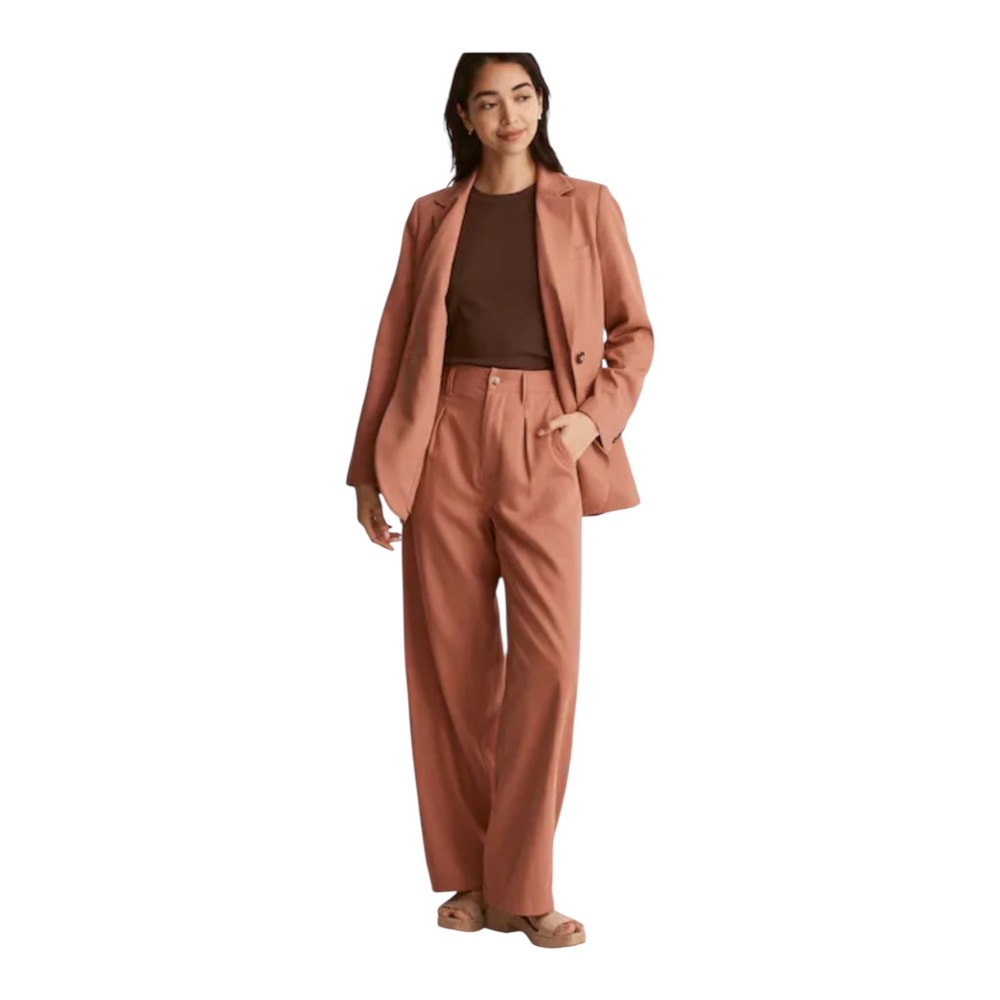 Madewell The Neale Straight-Leg Pant in Drapeweave Pleated Womens Size 00 career